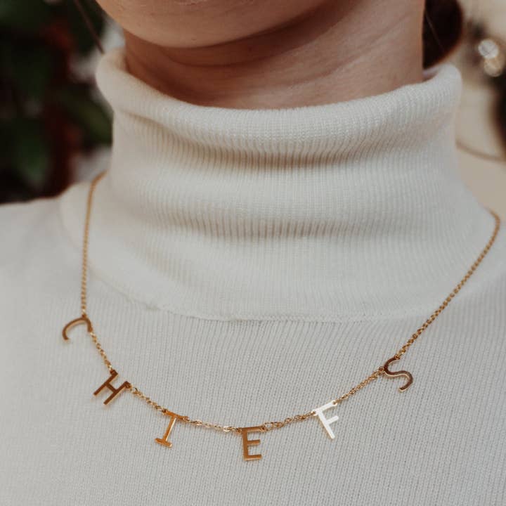 Chiefs Letter Necklace for wholesale by Lex Moderne