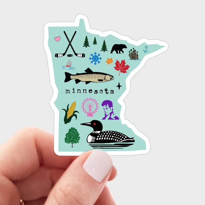 Minnesota Icons Sticker - midwest, local, homegrown, roots for wholesale by Yarnival
