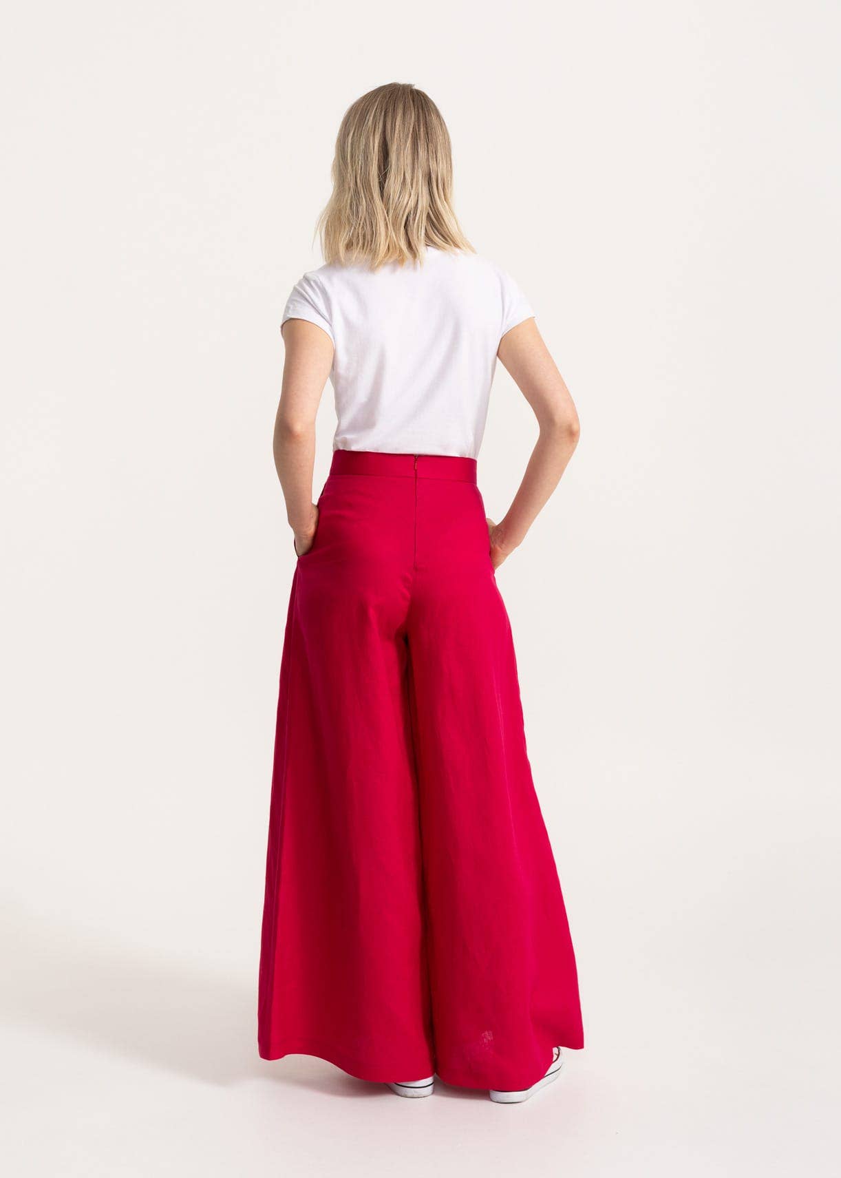 De IONESCU – Großhandel Hose – Damen – Die &quot;Palazzo&quot; Leinenhose - Fuchsia2