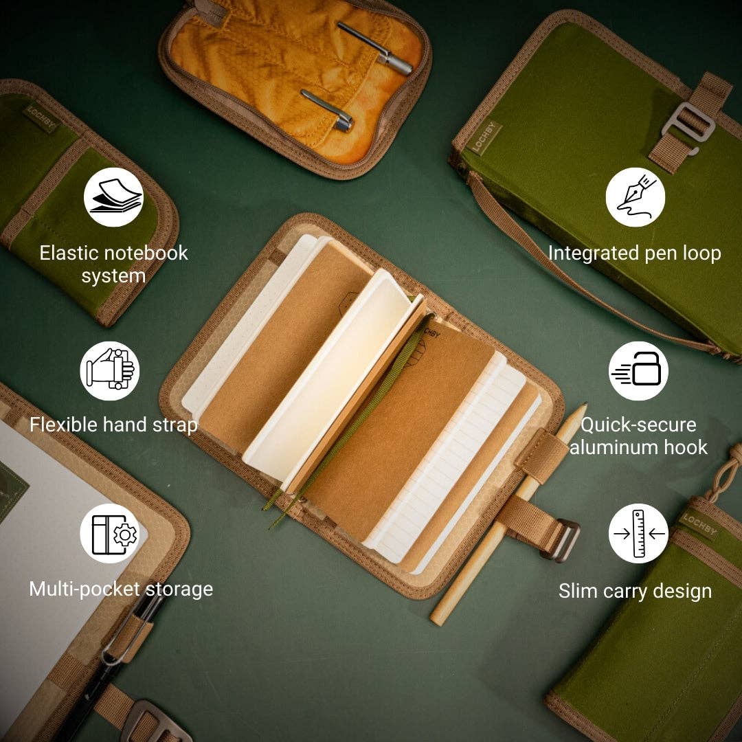 LOCHBY - Vendita all'ingrosso Diari/agende - Mini diario da campo compatto con sistema elastico per 4 taccuini46