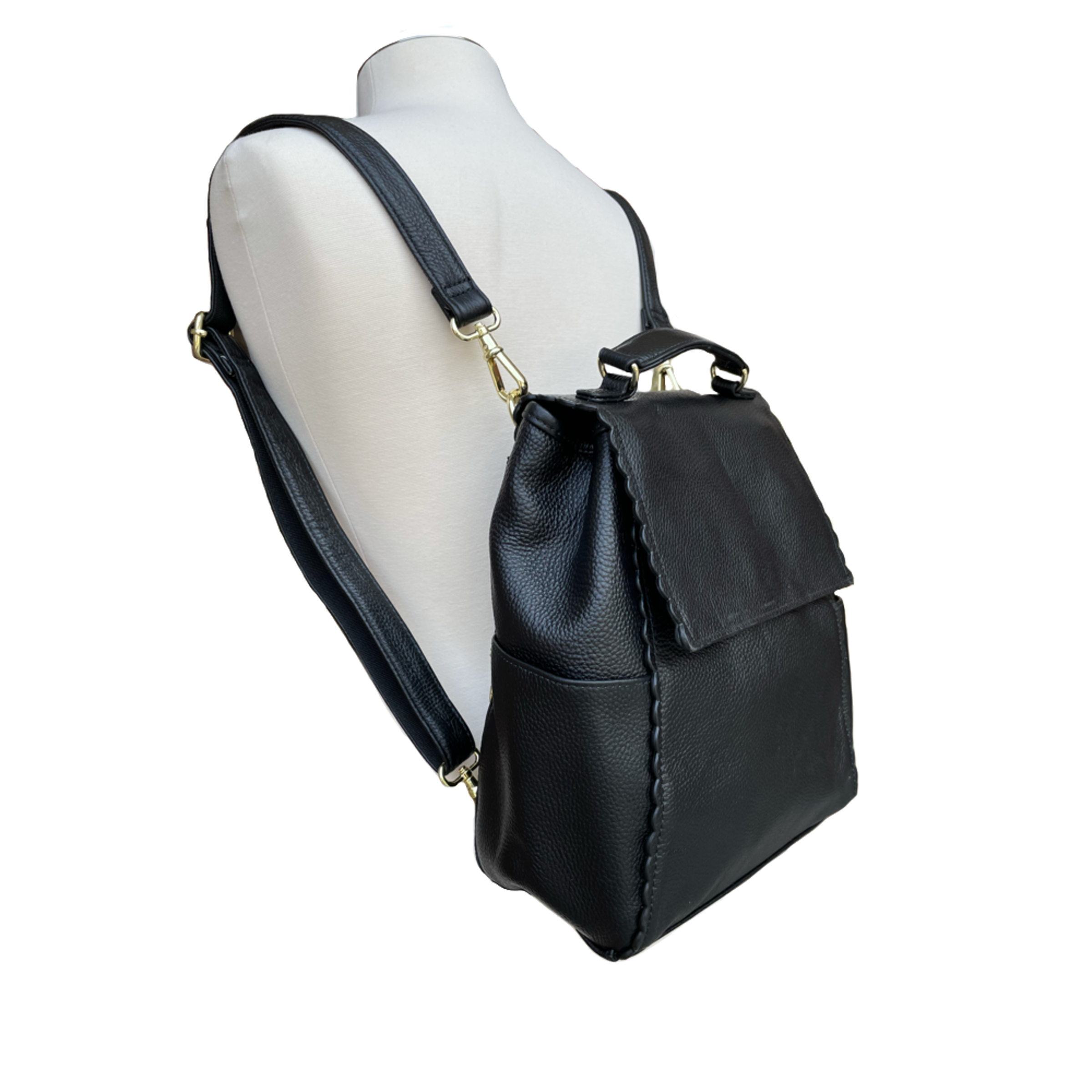 Roma Leathers, Inc. - Wholesale Backpack - Women's - Top grain cowhide leather back pack crossbody shoulder bag6