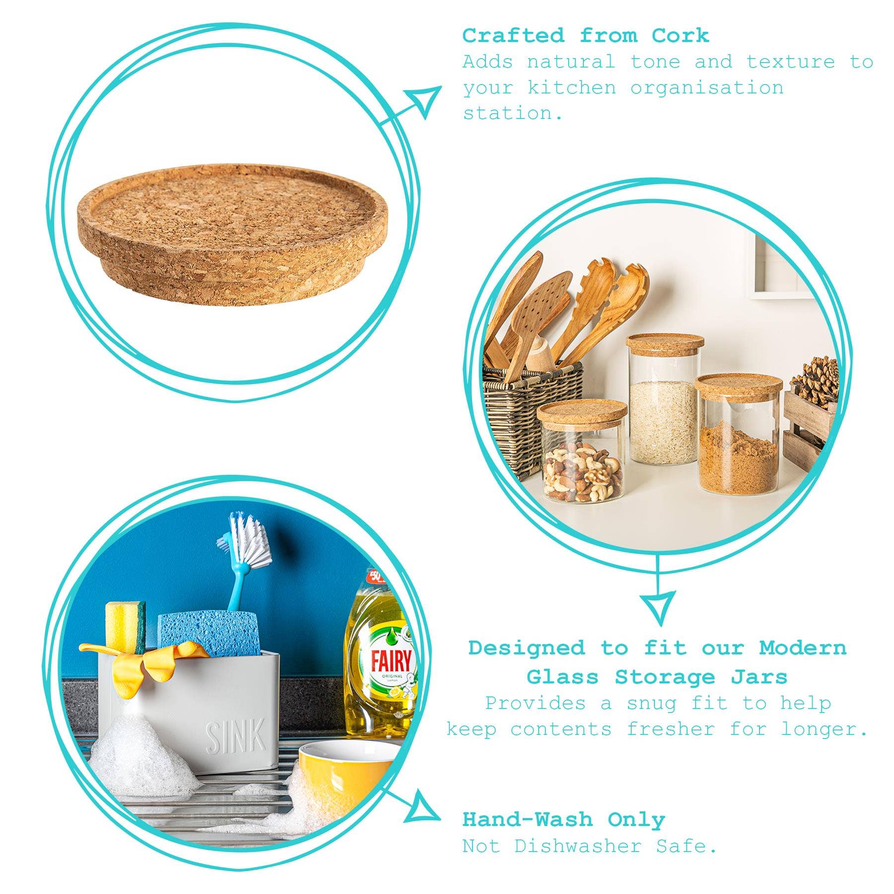 Rinkit Pty Ltd - Wholesale Jar - Cork Storage Jar Lid - 10cm5