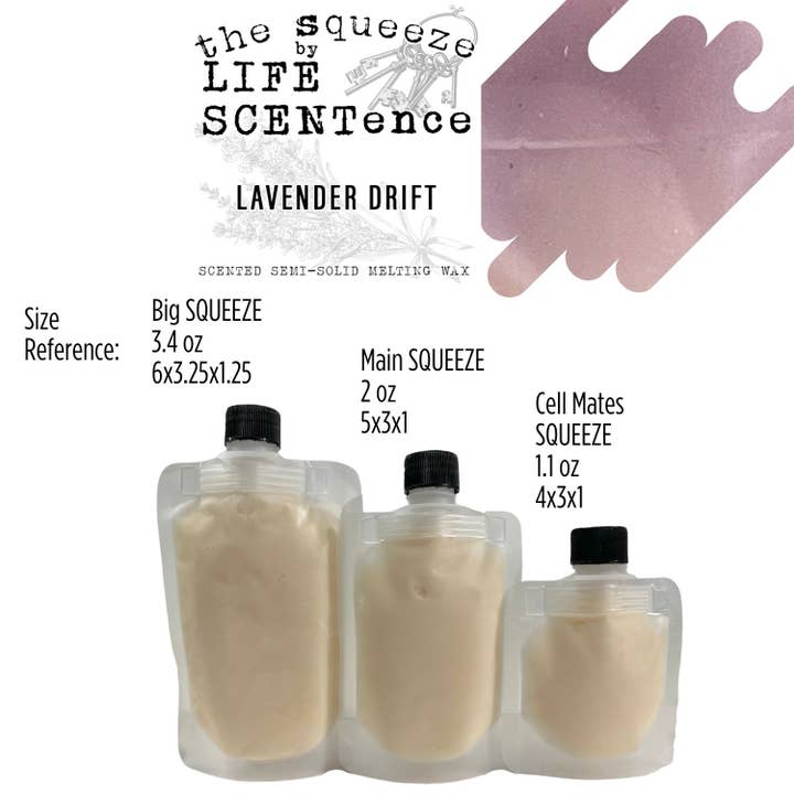 Lavender Drift Squeeze Wax Melt 3 Sizes Available for wholesale by Life SCENTence
