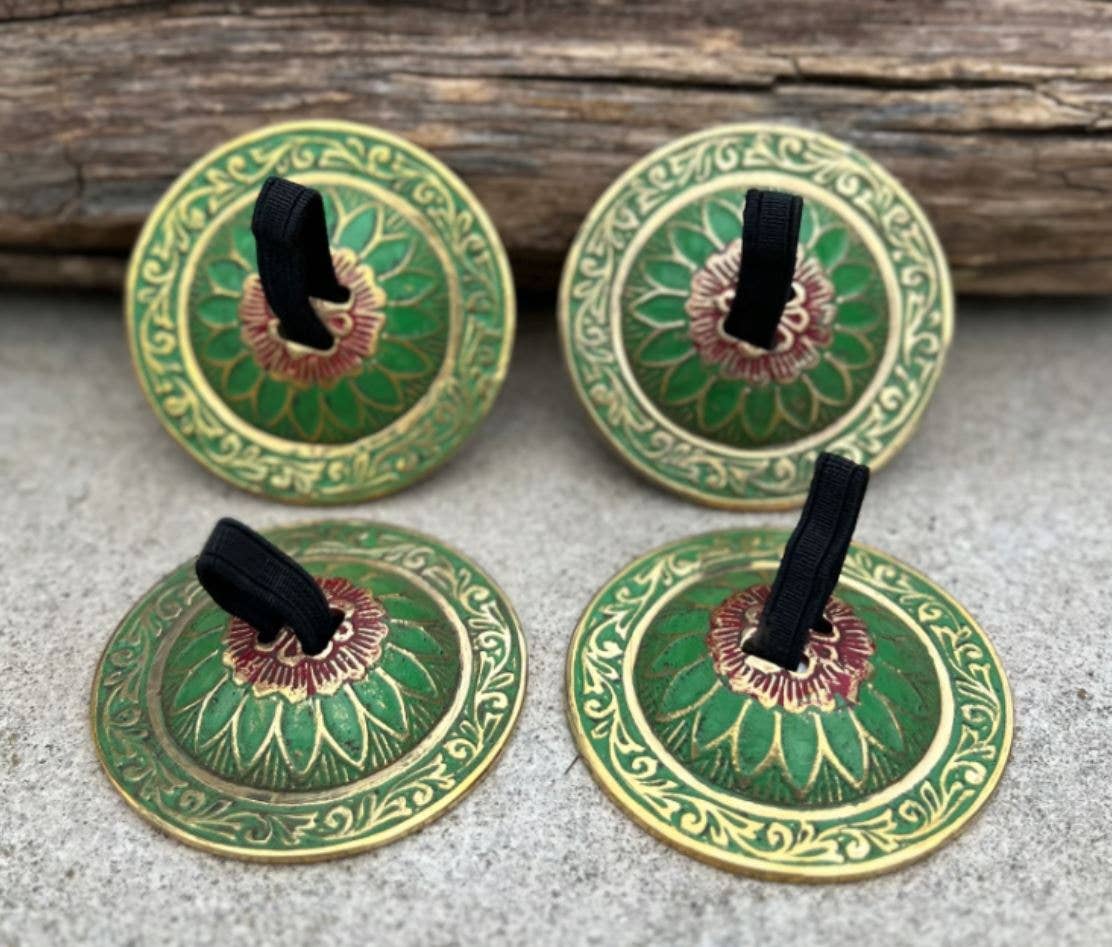 Lungta Imports - Vendita all'ingrosso Strumenti musicali - 2 paia di piatti da dito in ottone a forma di fiore di loto Zills per pancia 7