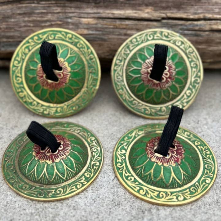 Lungta Imports - Vendita all'ingrosso Strumenti musicali - 2 paia di piatti da dito in ottone a forma di fiore di loto Zills per pancia 7