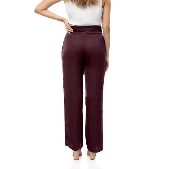 Naked Zebra Rack - Wholesale Pants - Women's - Ruched Waist Satin Pants17