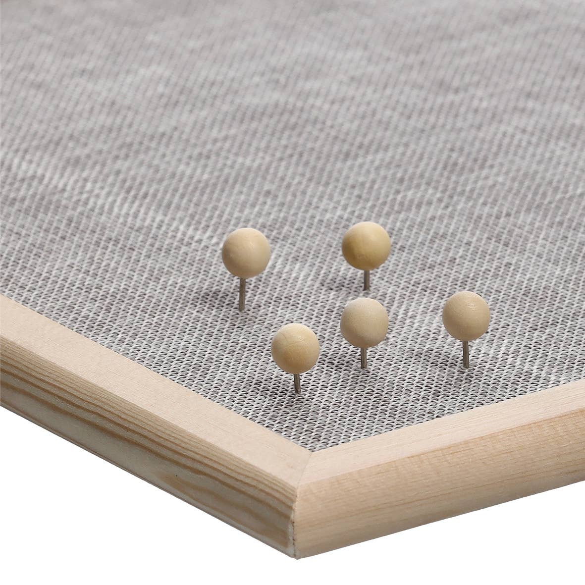 natura Bacheca in lino grigio con cornice in pino naturale in vendita all'ingrosso su Faire4