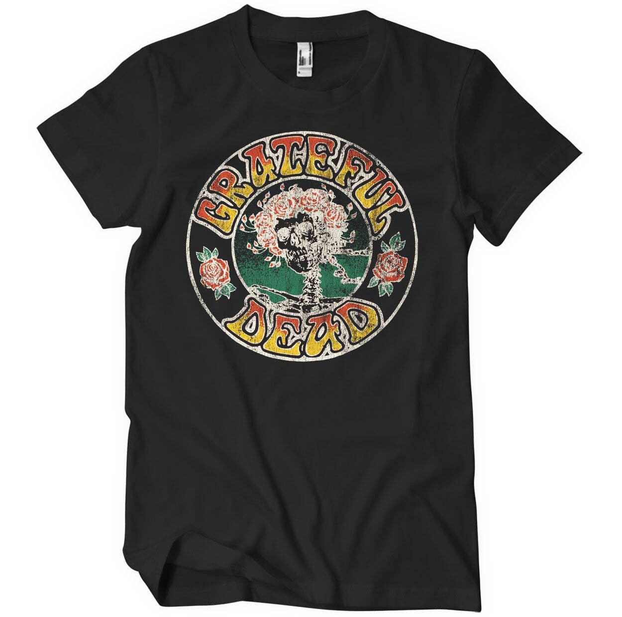 Black Grateful Dead - Skull & Roses T-Shirt for wholesale on Faire0