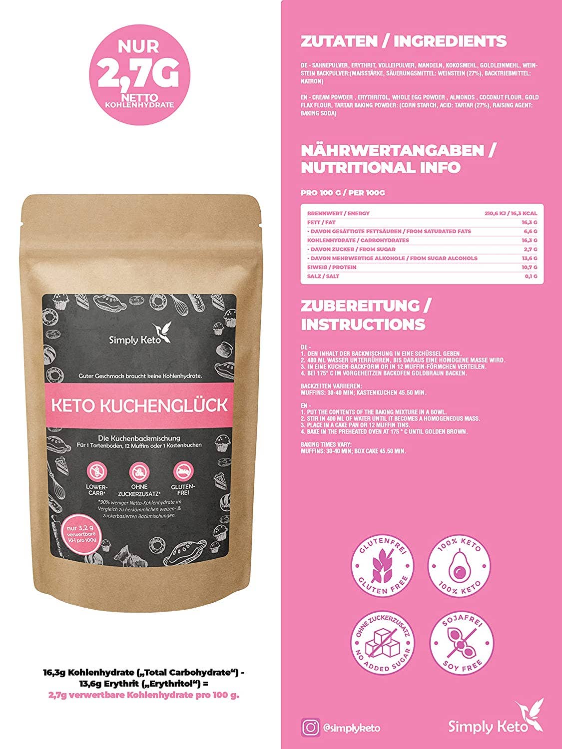 Simply Keto – wholesale Kakmix – Simply Keto bakmix för keto-tårta utan socker6