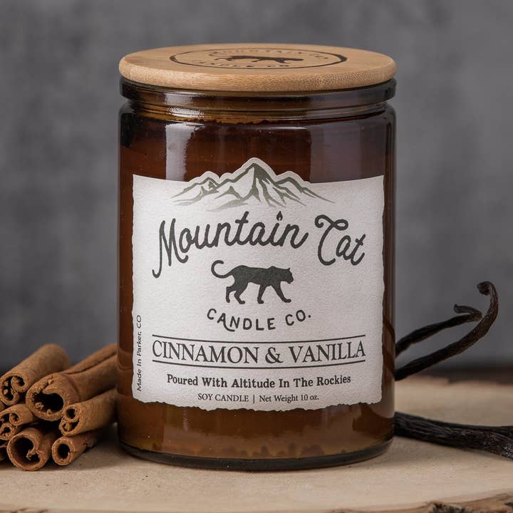 Mountain Cat Candle Co - Wholesale Jar/Filled Candle - Cinnamon & Vanilla – (made to order, starting at $5)0