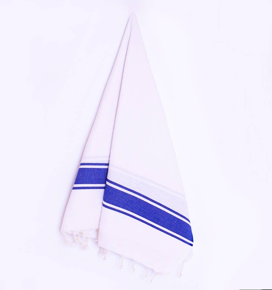 Fouta Tunisia – Großhandel Badetuch – Weiße Fouta mit farbigen Streifen8