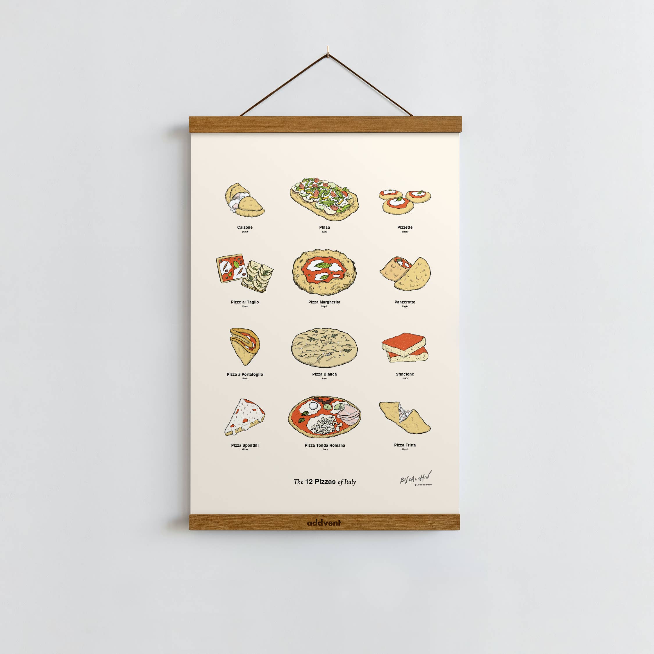 Addvent - Wholesale Poster - Pizzas of Italy / Poster Art Print2