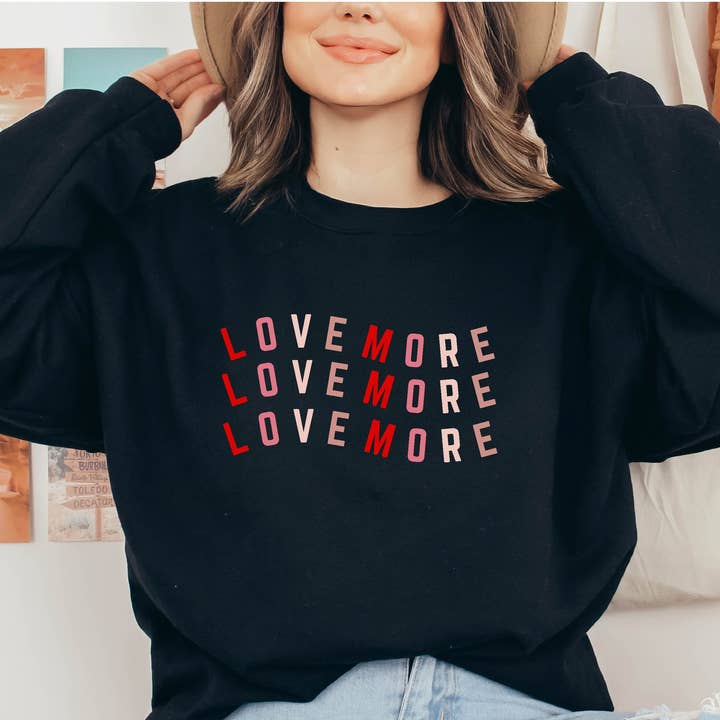 Valentine's Day Women's Crewneck Sweatshirt Love More for wholesale by P E T I T R U E