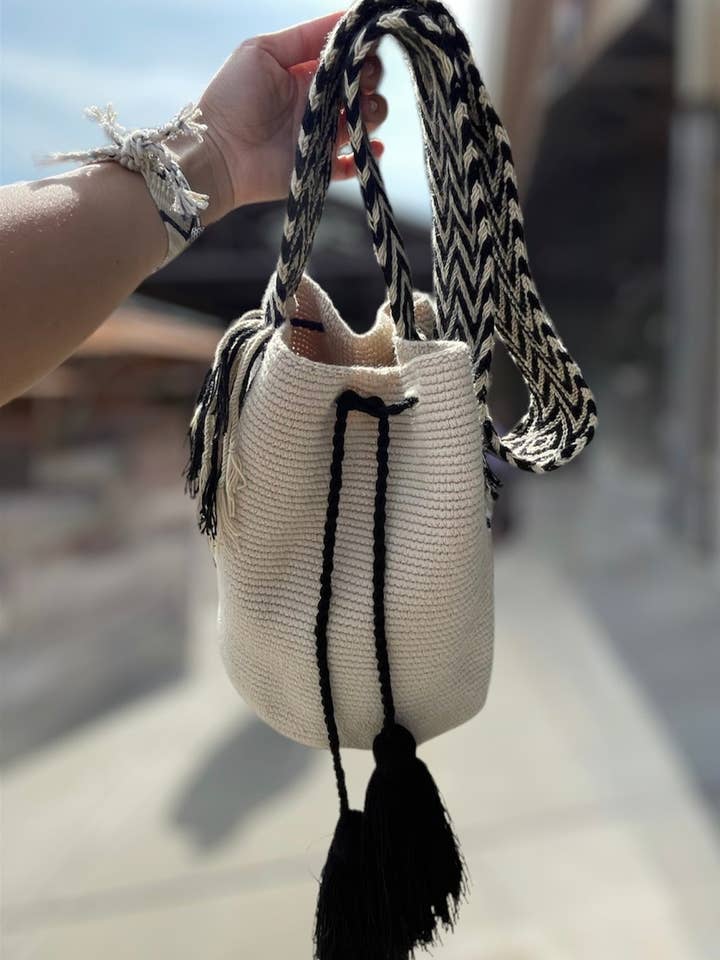 Sac Wayuu beige pour la vente par Boutique Femade ®