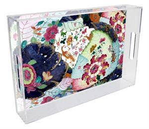 Marye-Kelley - Wholesale Decorative Tray - Ancient Tobacco Leaf Lucite Decorative Tray

0