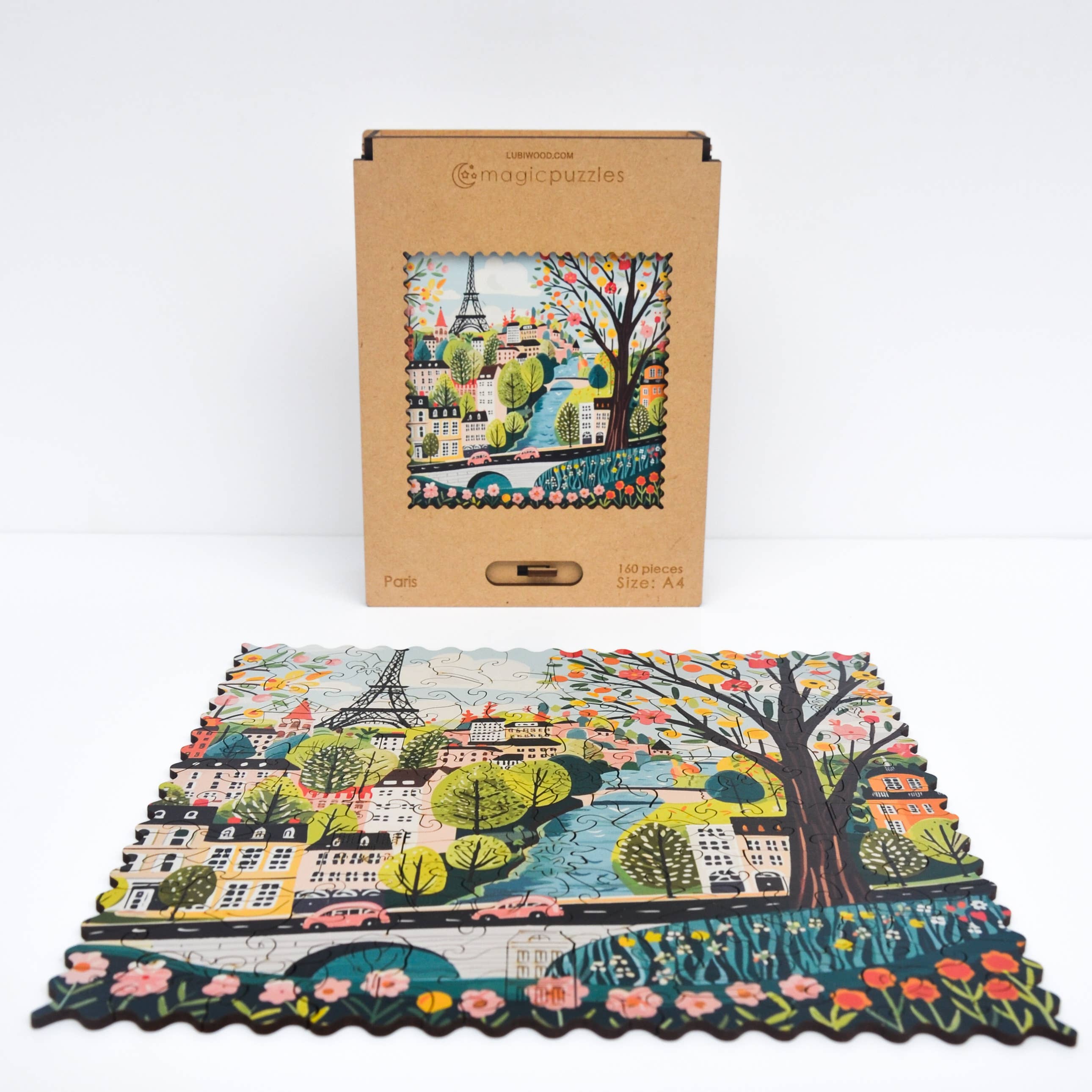 Lubiwood - Vente Puzzle – adulte - Puzzle en bois Paris format A4 avec boîte premium6