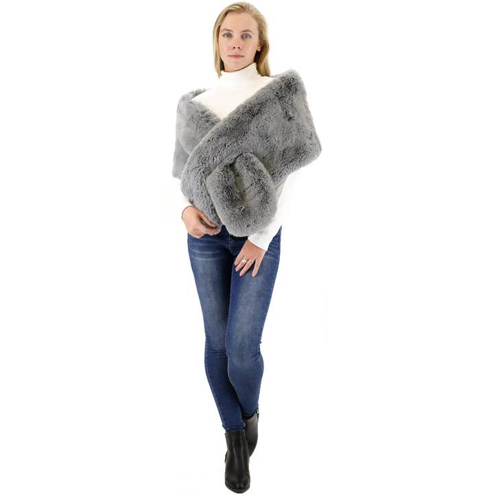 TAPA fashion - Wholesale Fur/faux fur coat – Women's - Mink Fur Shawl Wide P3735 (3PC)23