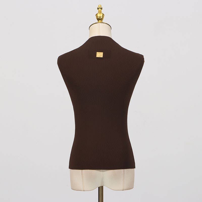 Productseeker - Wholesale Knit Top - Women's - TP46Y High-neck sleeveless vest with keyhole accent14