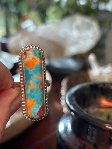 Spiny Oyster and Turquoise Rings for wholesale by Wild Peonies Xo