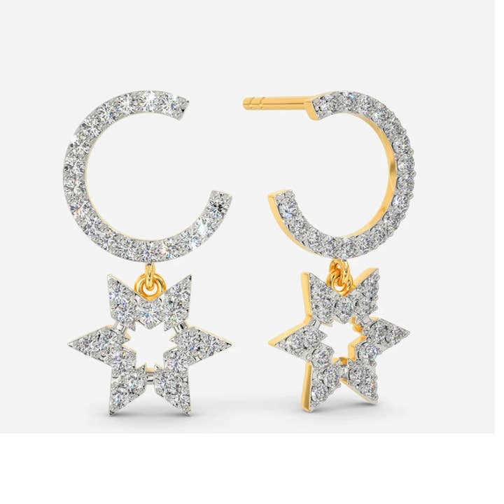 OISHI DIAMONDS – Brincos de pino por atacado – Brincos de diamante 14k em ouro maciço, presente para ela