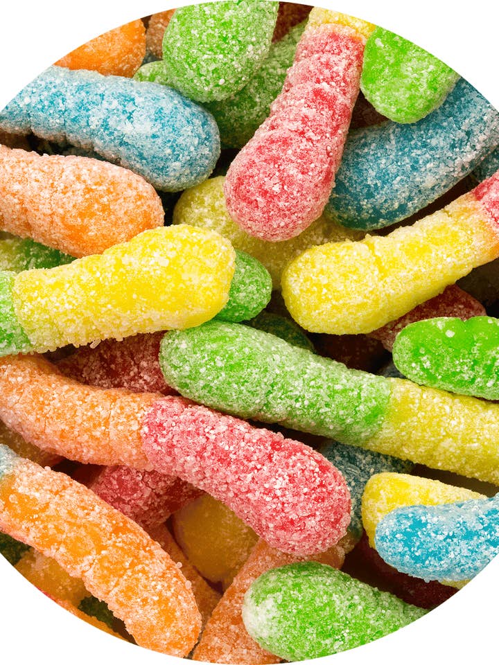 Bulk - Gummi Super Sour Worms 4.5 lb. bag for wholesale by Sunflower Food Company