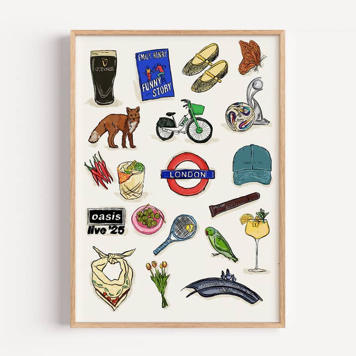 Impression Souvenirs d'Été à Londres pour la vente par Illustrated by Weezy