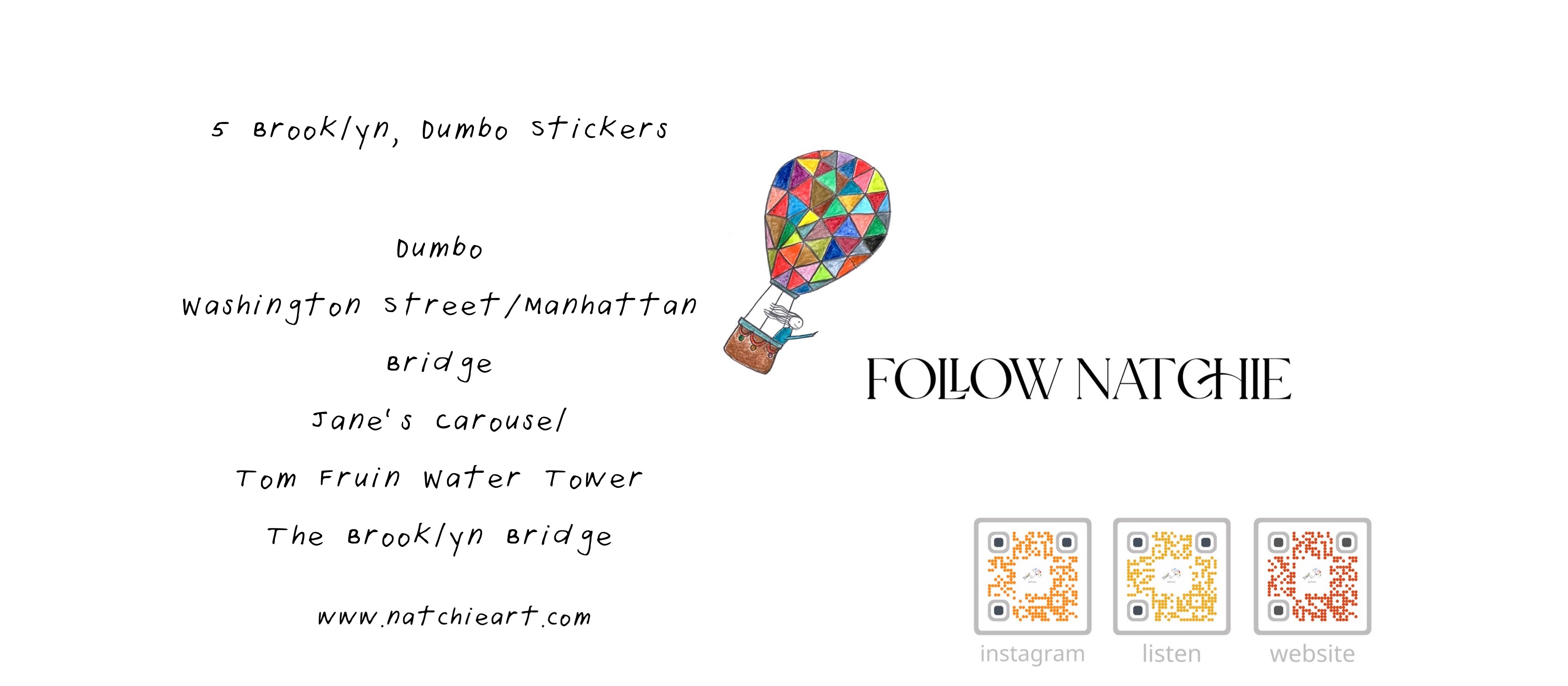 Natchie - Wholesale Sticker - Brooklyn, DUMBO Sticker Pack1