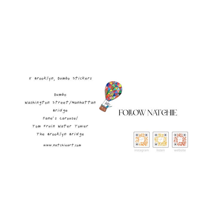 Natchie - Wholesale Sticker - Brooklyn, DUMBO Sticker Pack1