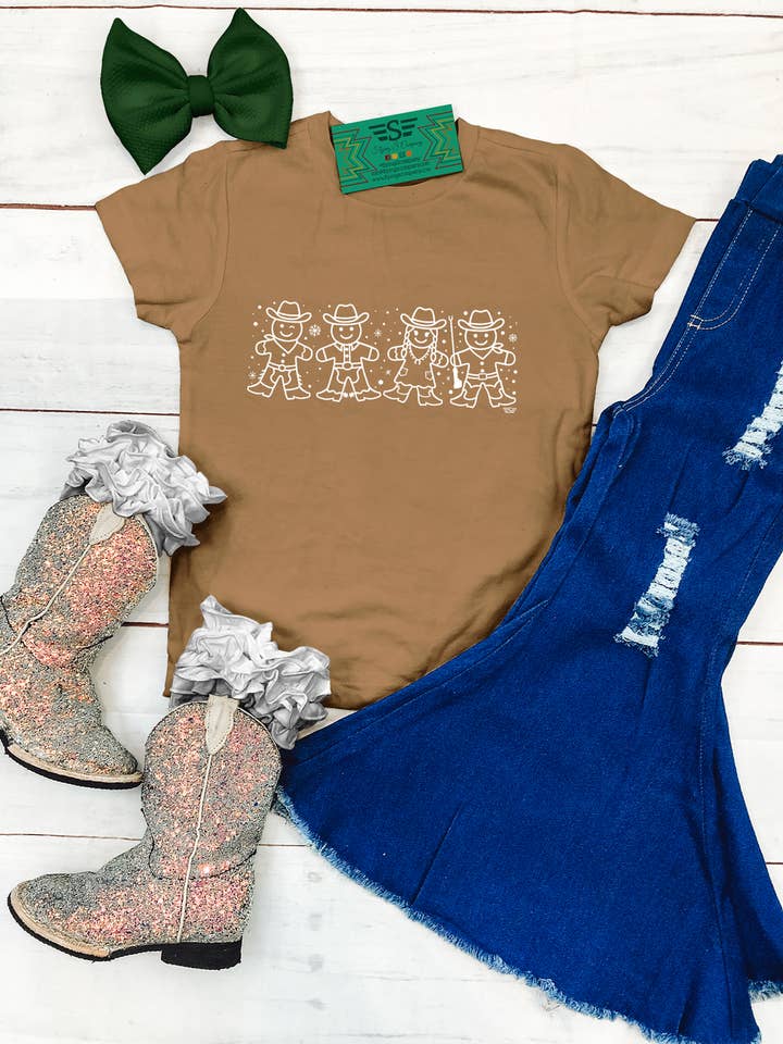 T-shirt en pain d'épice de cowboy pour enfants pour la vente par Flying S Company
