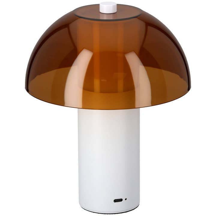 Table lamp (LED) Mushroom Lecce orange, white H. 20 cm, PU 1 for wholesale on Faire2