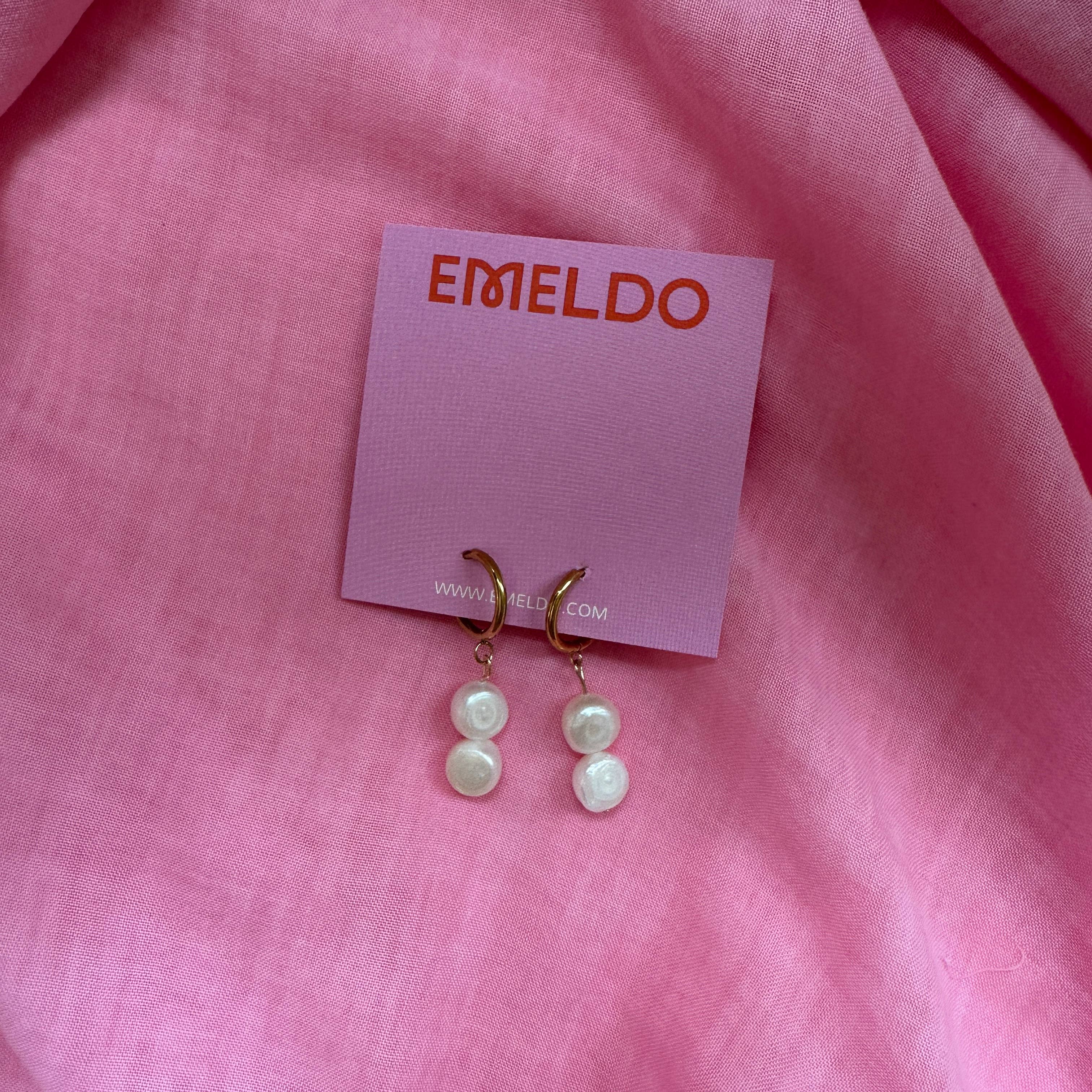Emeldo - Wholesale Hoop Earrings - Basic Pearl Hoops // select style3