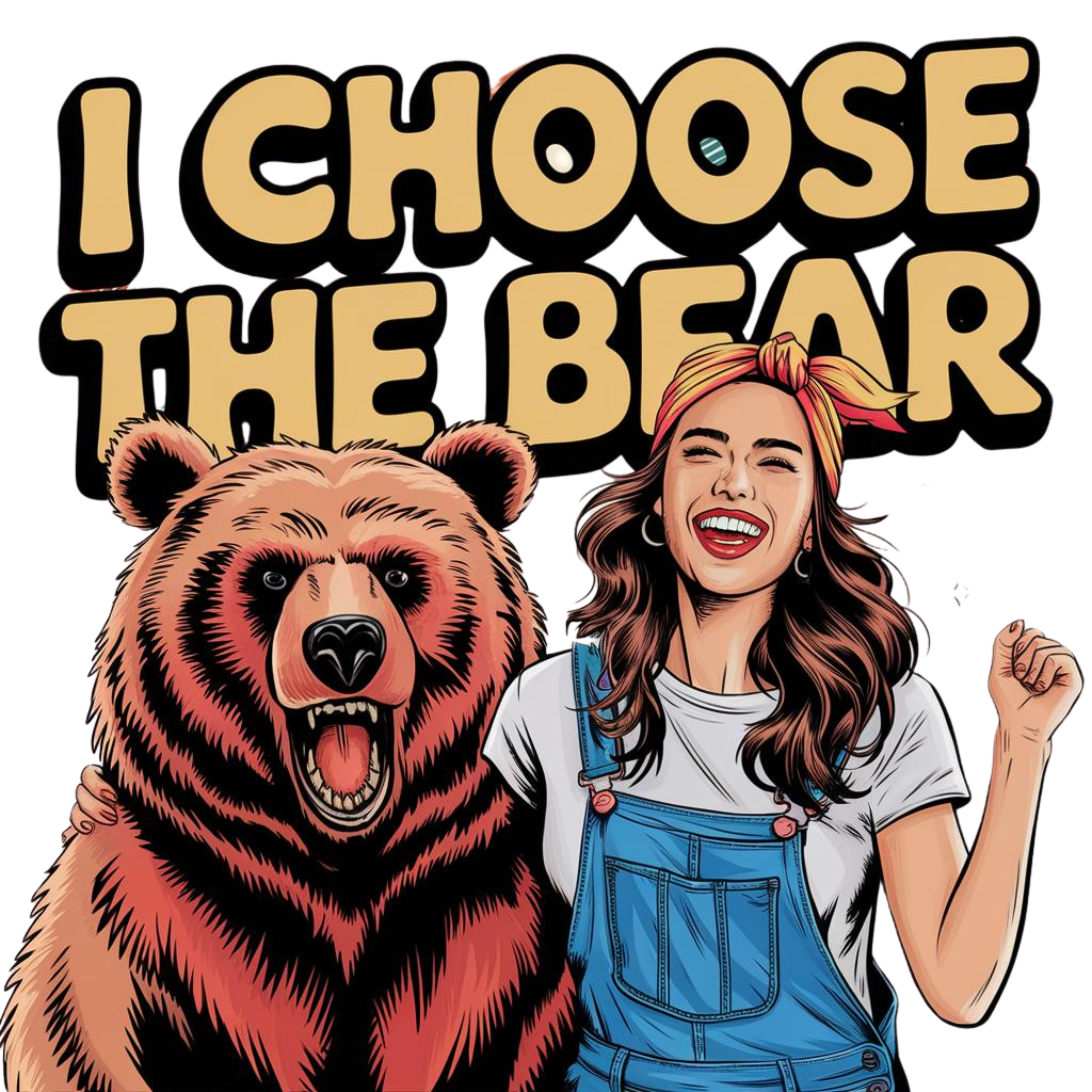 Modern Wood Cases - Wholesale Magnet - I Choose The Bear - Funny Meme - Fridge Magnet1