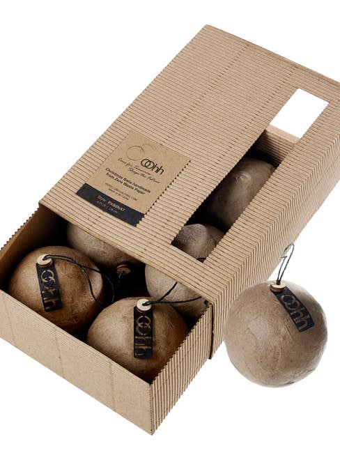 Gift box w/6 pulp balls, natural for wholesale by Lübech Living