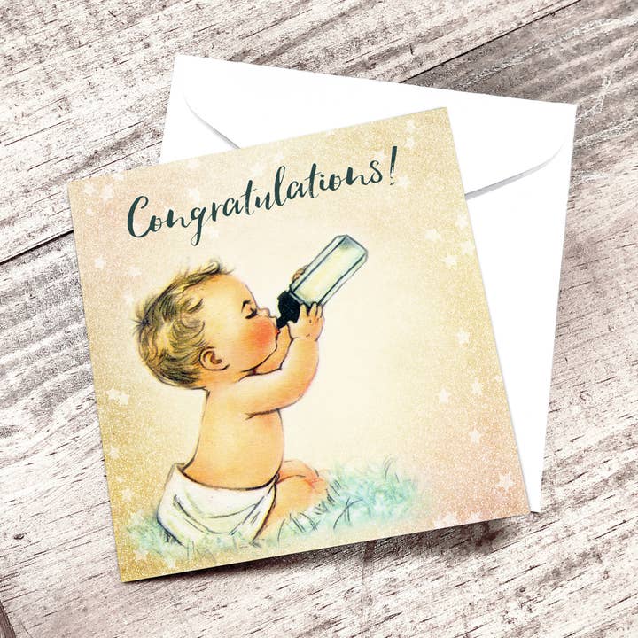Congratulations Baby Mini Card for wholesale by Yesterday's Best