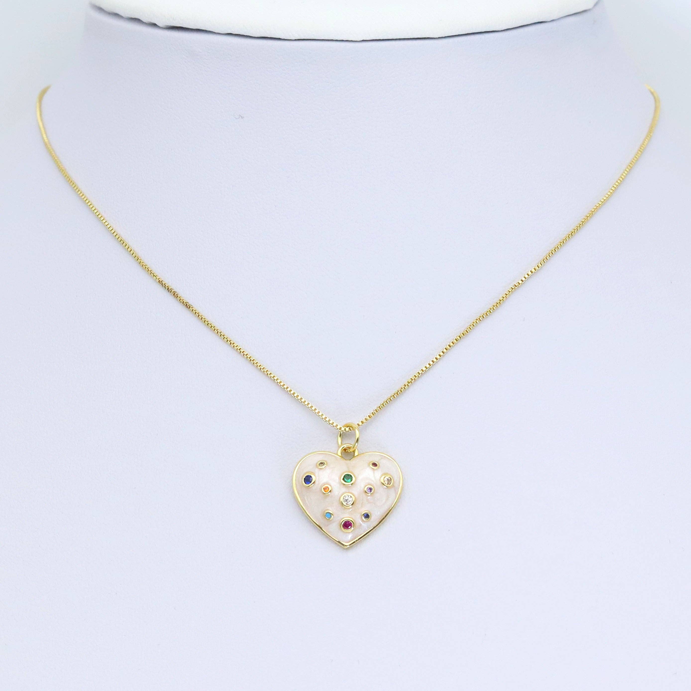 BestBeads&Beyond - Wholesale Individual Charm/Pendant - Colorful CZ Enamel Heart Pendant Charm, Sku#Y9503