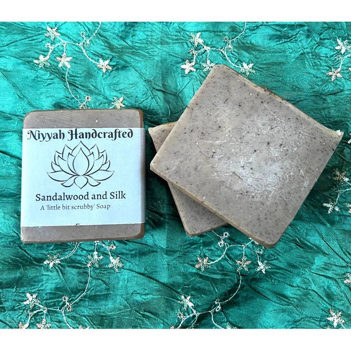 Sandalwood and Silk Vegetarian Soap for wholesale by Niyyah Handcrafted
