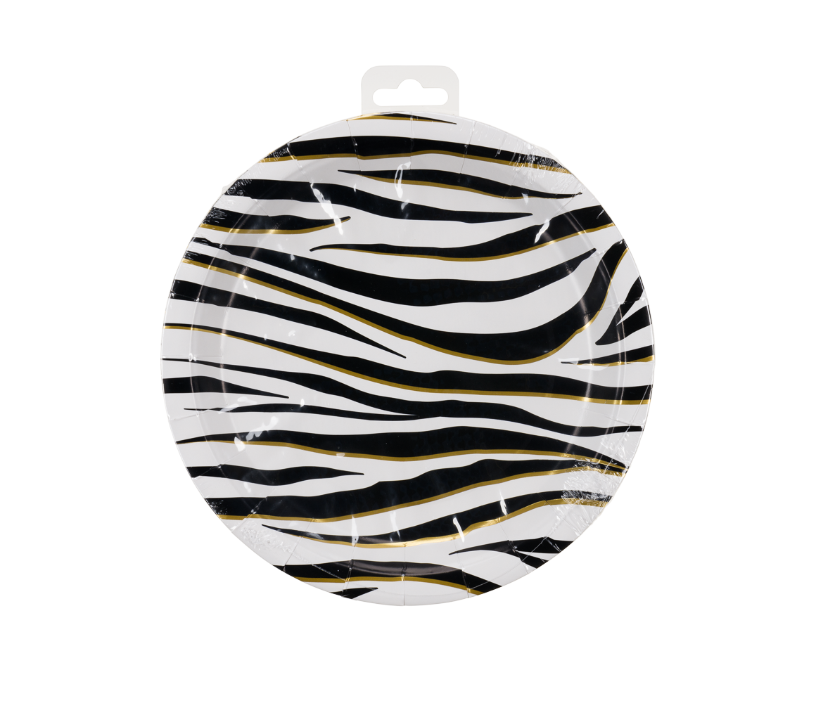 PD Party - Venta al por mayor Platos desechables - Platos con diseño de cebra1