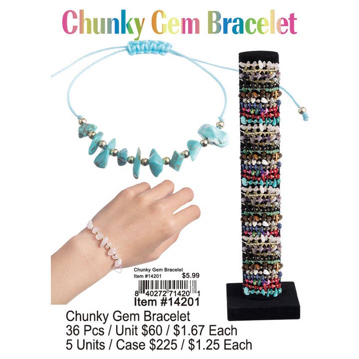 Puka Creations – wholesale Beaded bracelet – Chunky Gem Bracelet