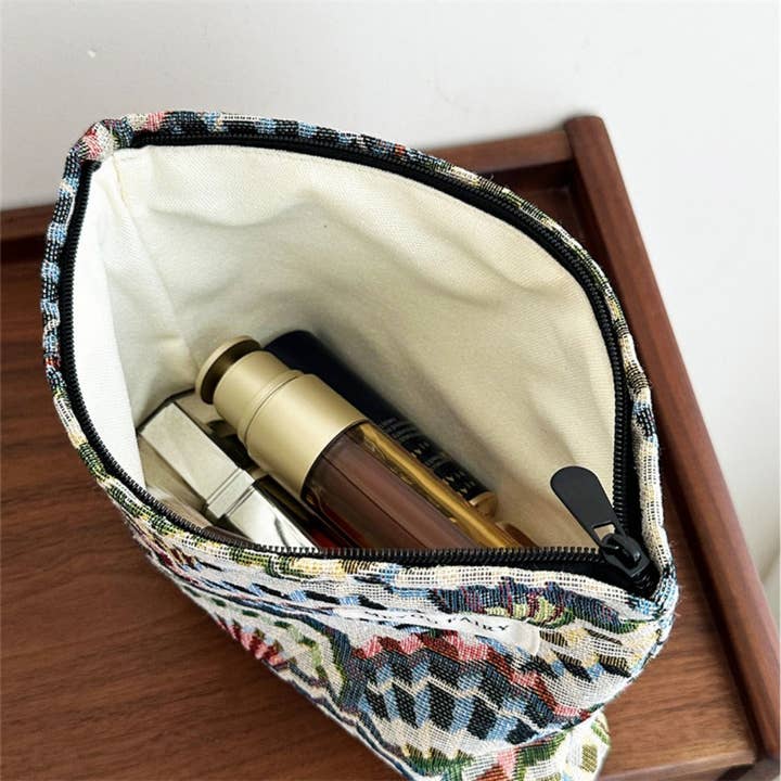 Funkyrel® Atzbranding Limited - Wholesale Makeup/Cosmetic Bag - Cosbai - Embroidered Fan Pattern Makeup Bag - Vintage & Practical3