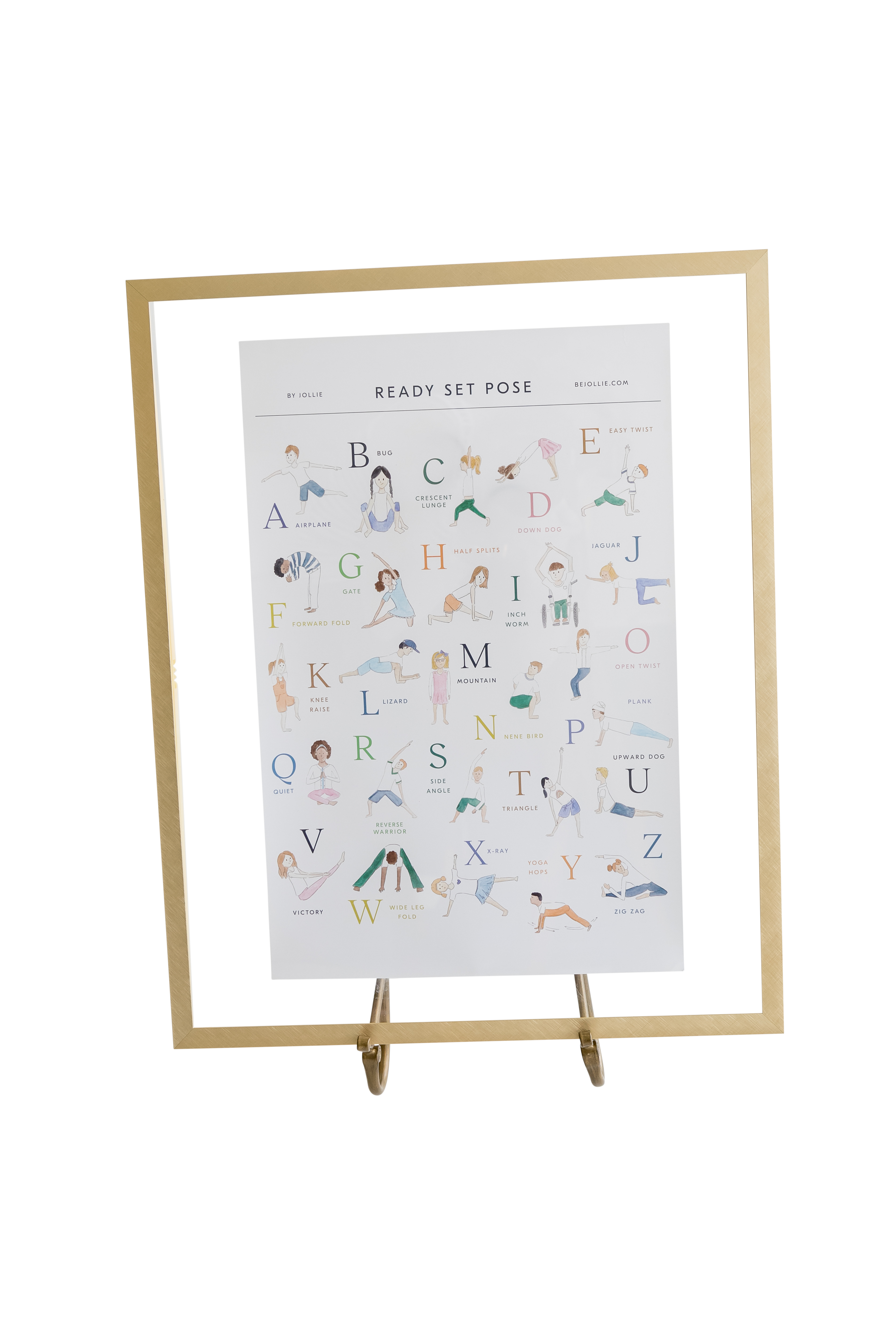 Jollie - Wholesale Poster - Ready Set Pose Poster - 26 A to Z Yoga poses2