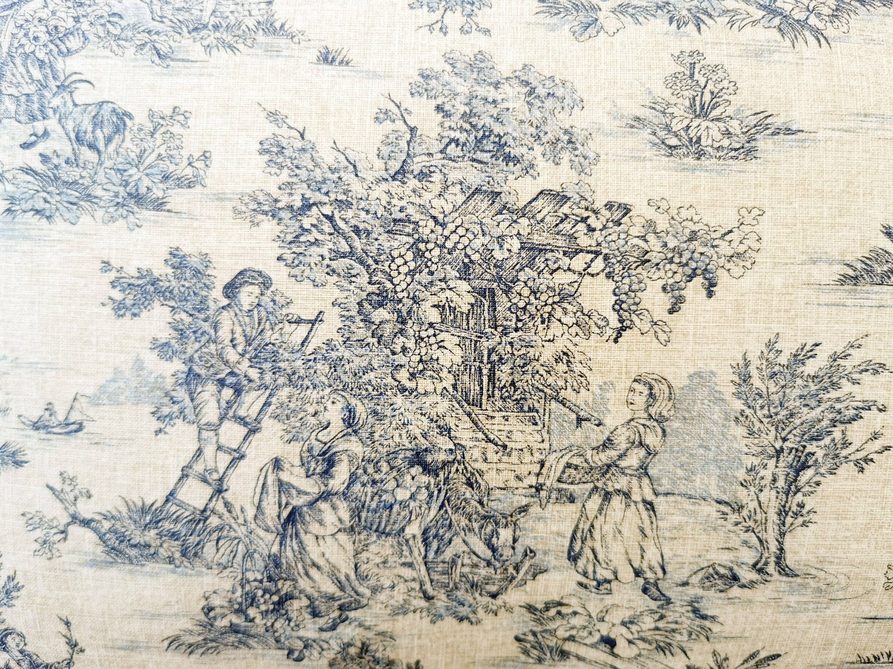 Homesite - Wholesale Throw Pillow Cover - Toile De Jouy Pillow Cover Blue, 4 Sizes3