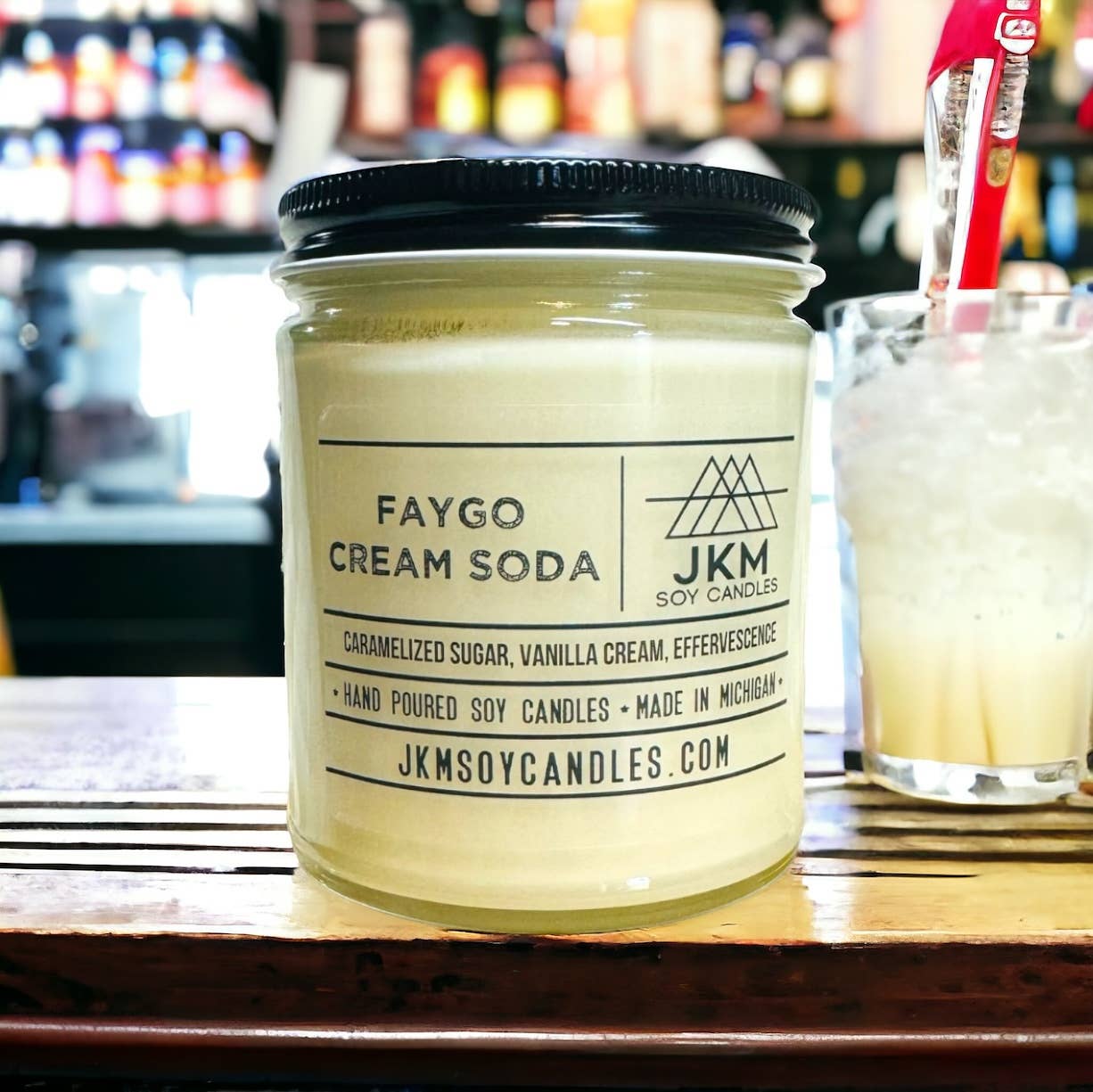 JKM Soy Candles - Wholesale Jar/Filled Candle - Faygo Cream Soda - Michigan Collection