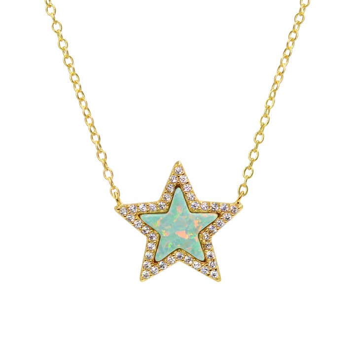 Opal Star Necklace for wholesale by Kamaria Jewelry
