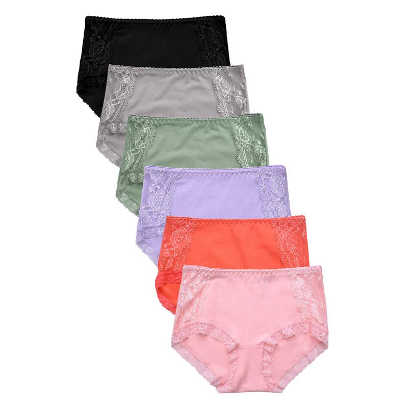 Deluxe Import Trading - Wholesale Underwear - Women's - Cotton Brief Panty Multiple Colors & Sizes0