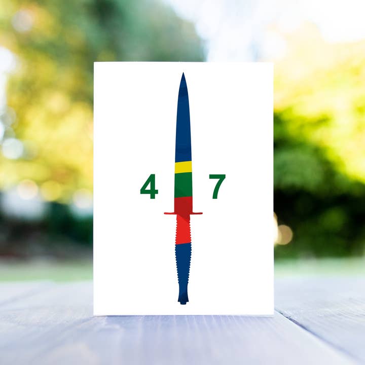 Gillian Jones Designs – wholesale Everyday greeting card – Royal Marines 47 Commando Dagger Greeting Card