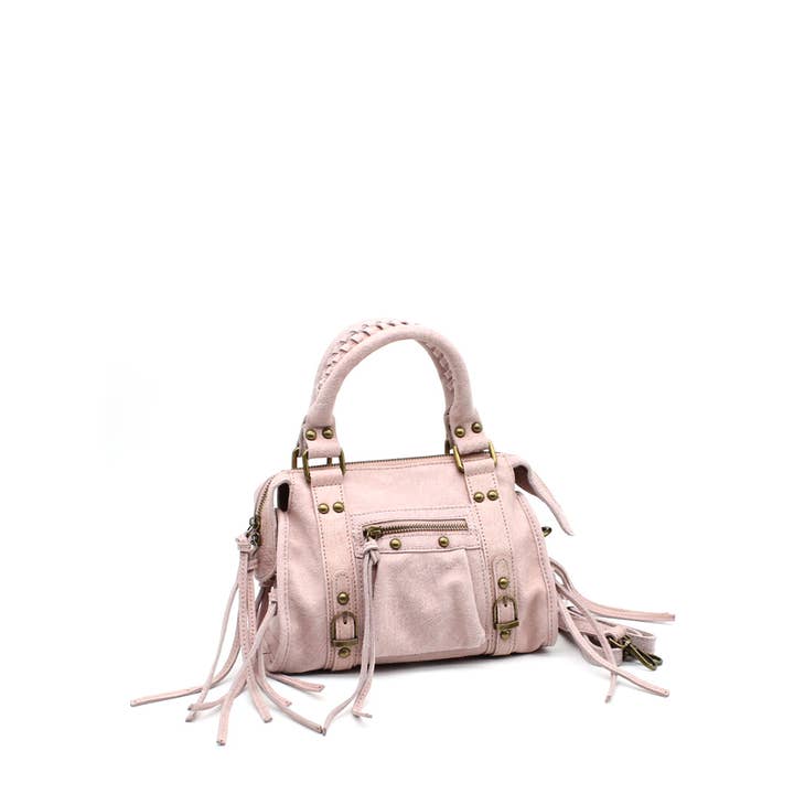 Italiaanse leren tas – Compact formaat met klinknagels voor wholesale door Vimoda