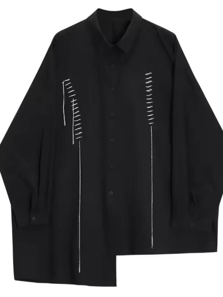 Asymmetrical Oversized Shirt for wholesale by Luxe & Leather by Madonna & Co