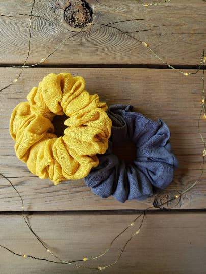 Ensemble chouchou en coton//Chouchou surdimensionné rétro pour la vente par Blue Valley Threads Co.