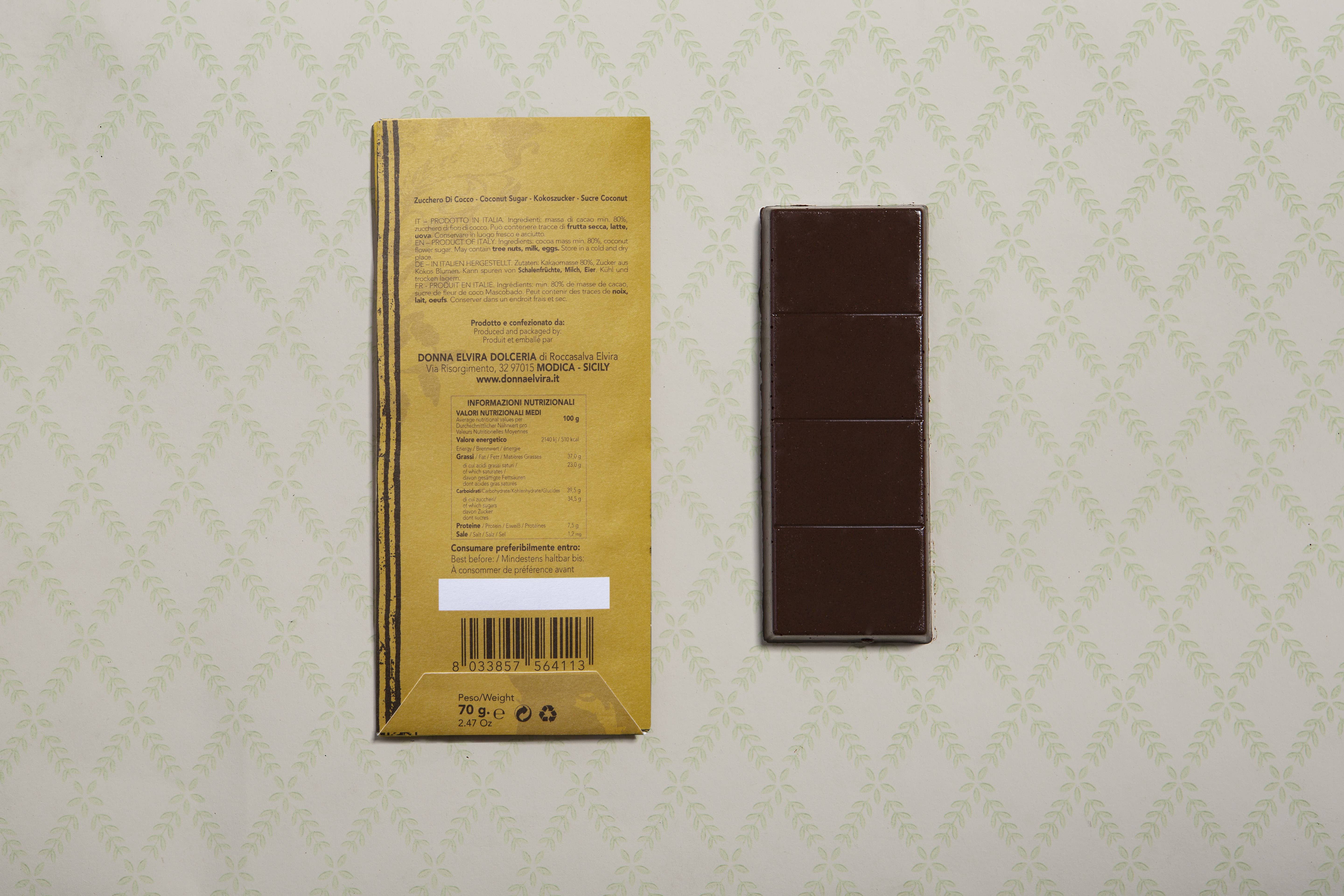 DONNA ELVIRA dolceria di Roccasalva Elvira – Barra de chocolate por atacado – Degustação n. 55