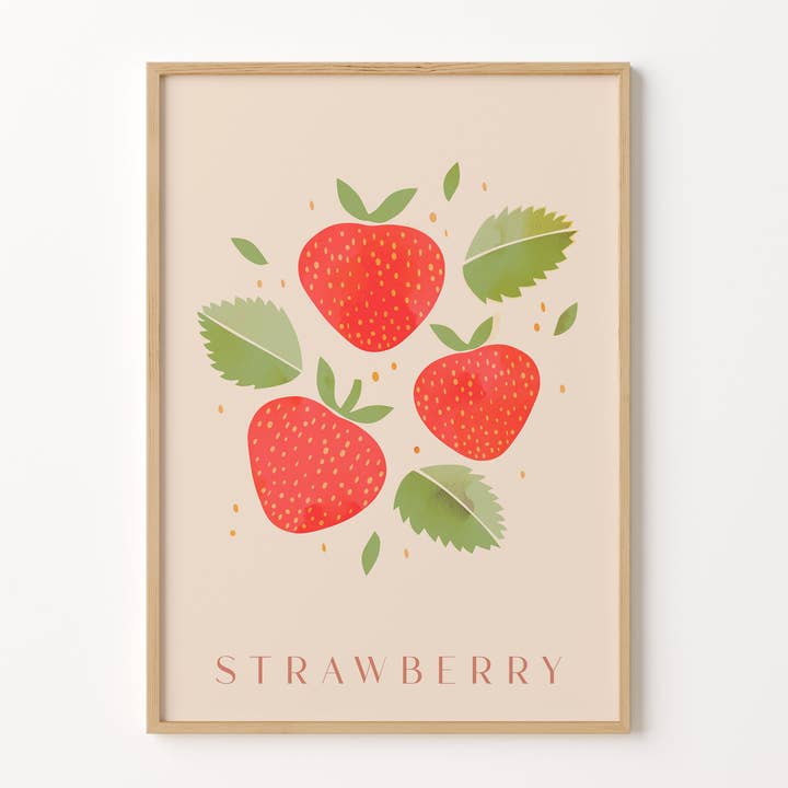 Erdbeerfrucht-Kunstdruck für den Großhandel von Peach and Home